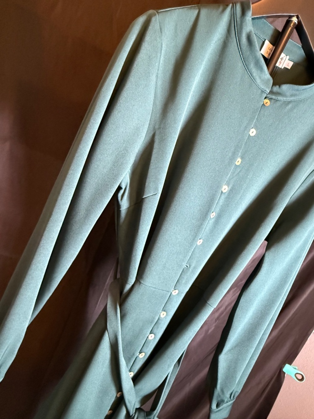 NWT Boutique Brand Molly Bracken Teal Dress BEAUTIFUL (LG) - Picture 5 of 16